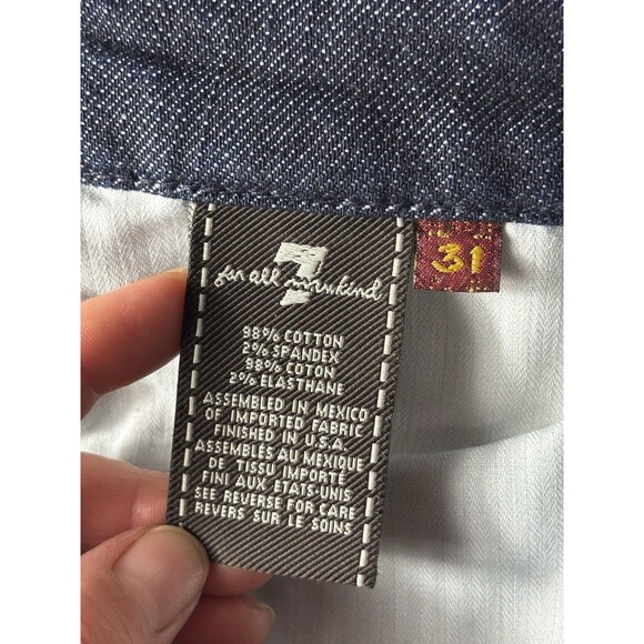 7 FOR ALL MANKIND A Pockets Stretch Boot Cut Bling Jeans Sz 31 X34 - Picture 3 of 13